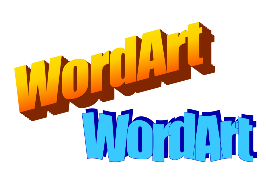 Wavy text that reads "WordArt"